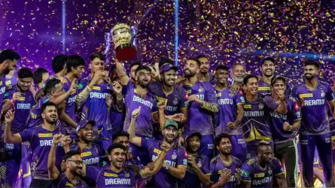 Kolkata Knight Riders winning the 2024 IPL title
